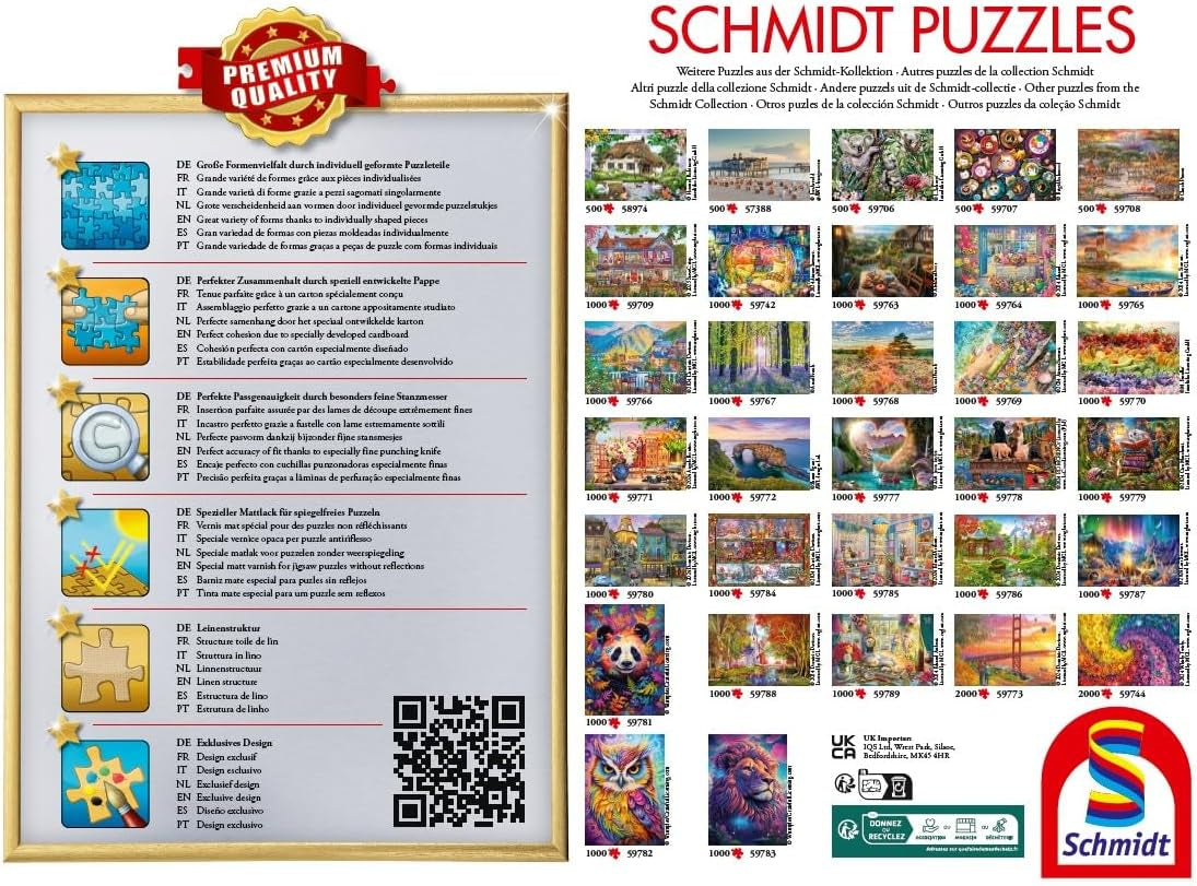 Schmidt Spiele 59794 Trädgårdshus i vingårdarna, pussel 1000 bitar Pussel Naty Shop
