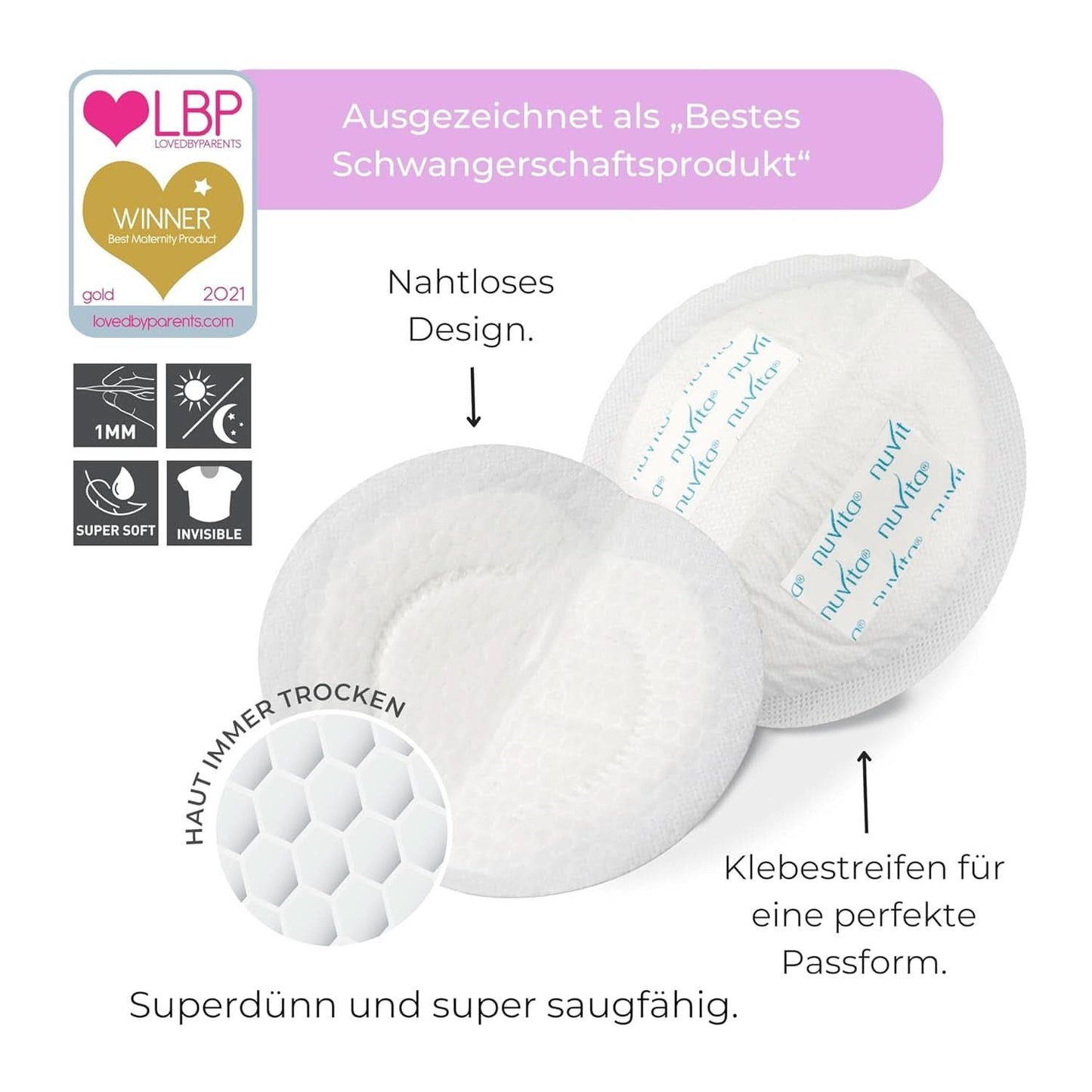 Nuvita 1202 - Absorbenter för dag- och nattamning Tillbehör Mat och amning Bebe Naty Shop