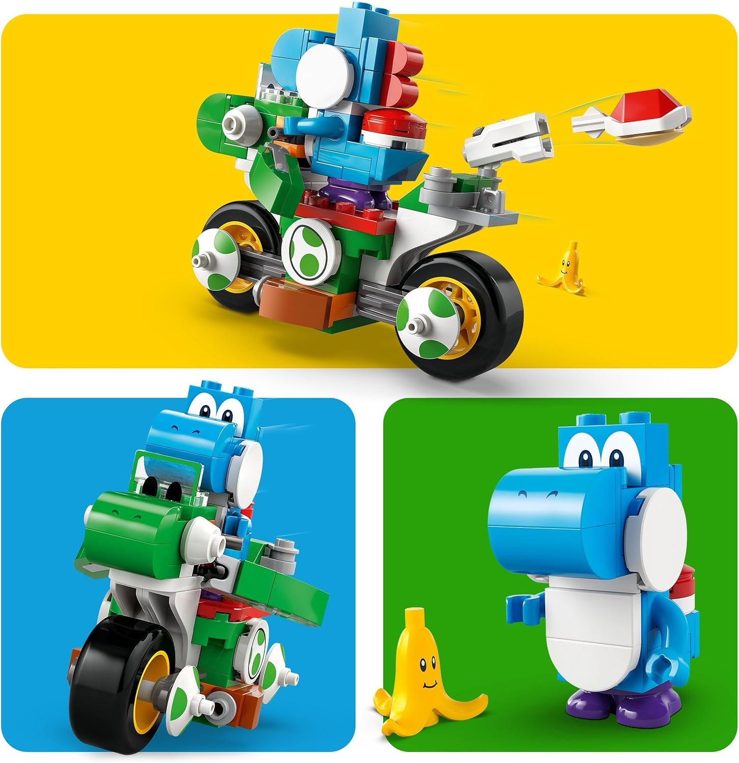 LEGO Super Mario: Mario Kart - Yoshi Bike, Nintendo Adventure Collectible Set, Present för barn, pojkar, tjejer och spelare 7+, Yoshi Figure Collection Set 72031 Byggset Besuche den LEGO-Store