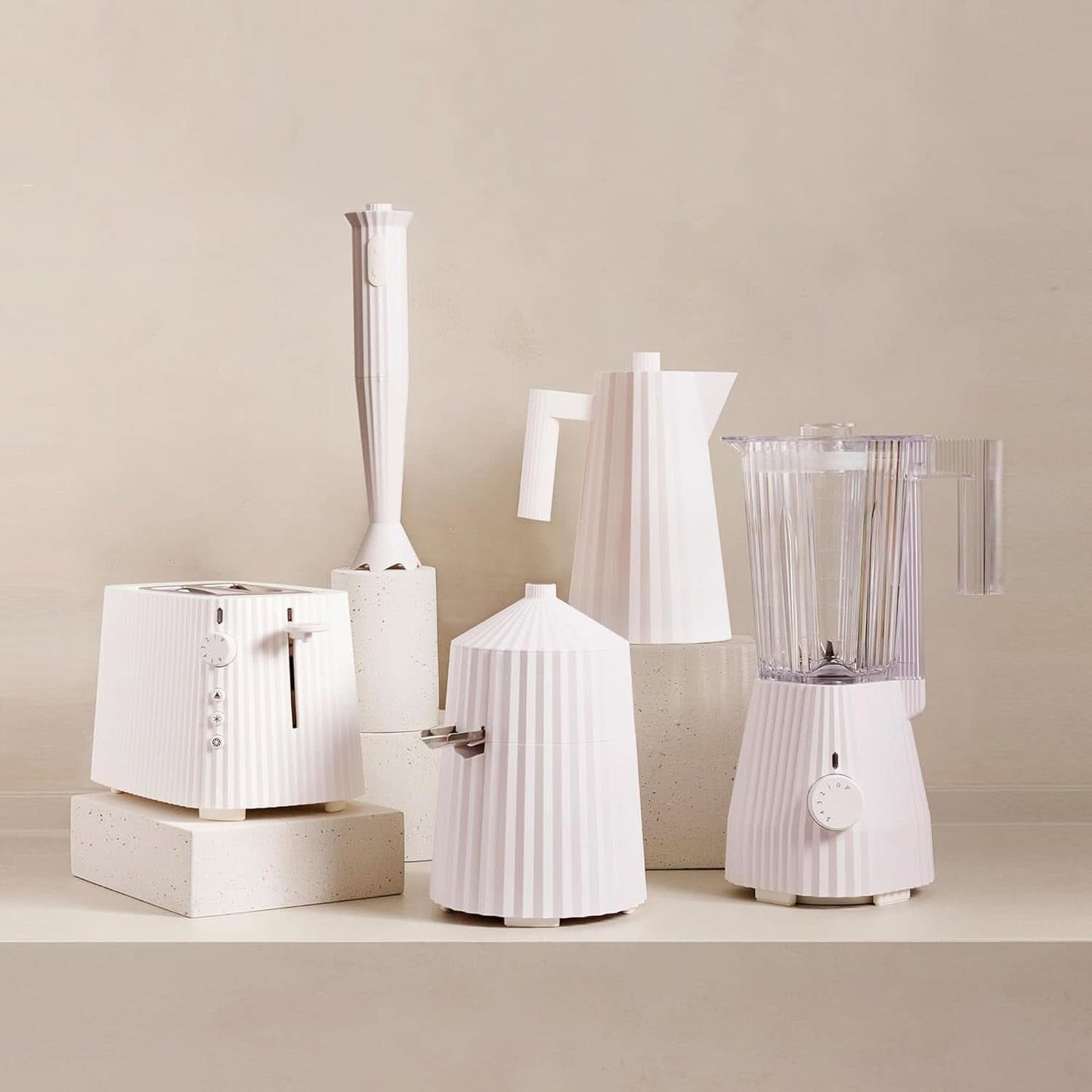 Alessi Plissé MDL09 W - Blender med graderad karaff, termoplastisk harts, Kitchen Naty Shop