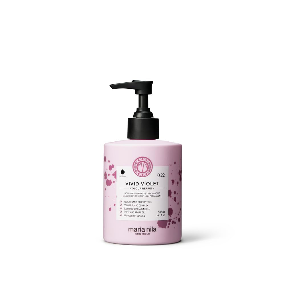 Maria Nila Colour Refresh 300 ml - En närande färgbomb som innehåller tillfälliga färgpigment som snabbt fräschar upp hårfärgen. 100% Vegan. Inga sulfater och inga parabener. Hårfärgning Naty Shop Vivid Violet