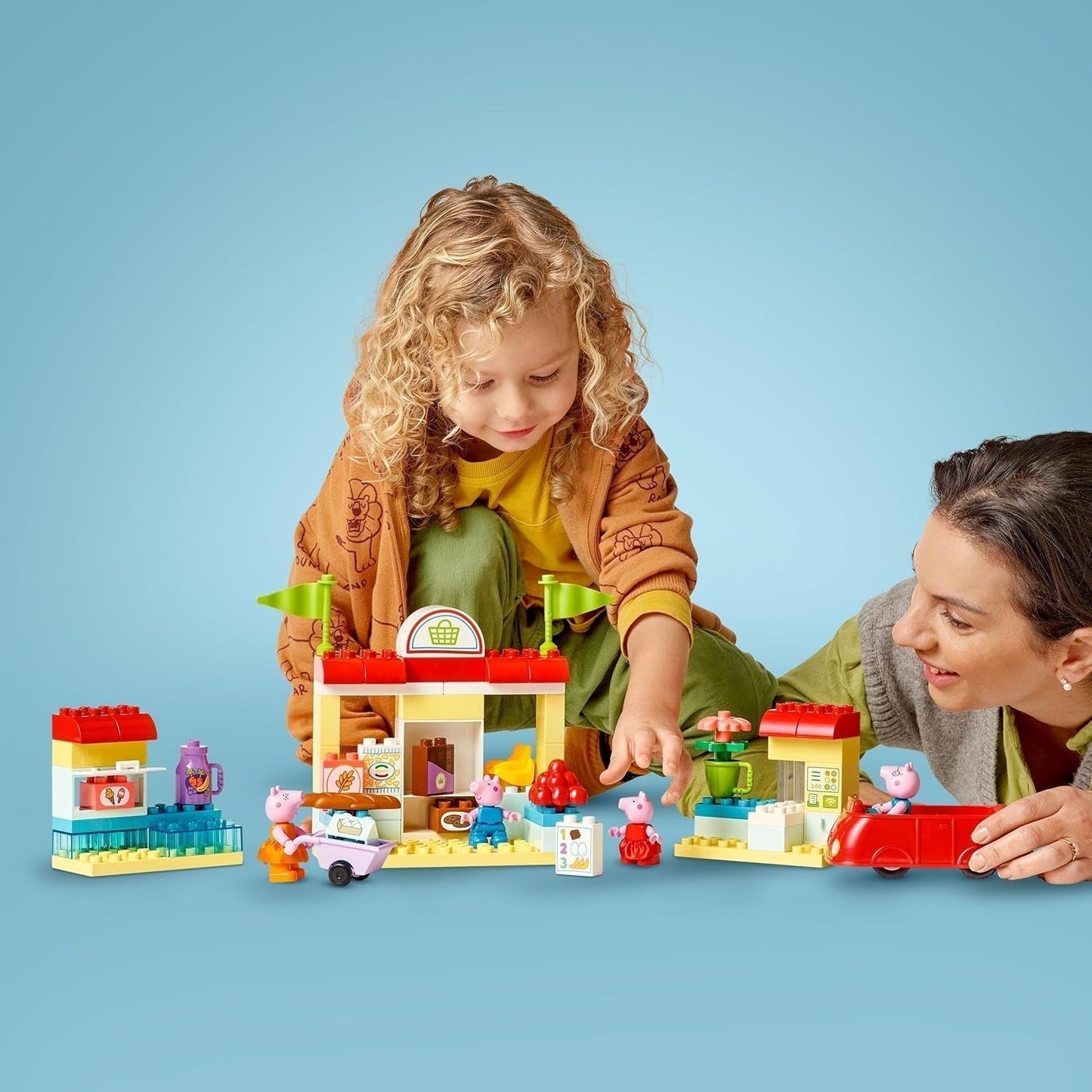 LEGO DUPLO 10434 Peppas Supermarket: kreativ pedagogisk leksak och lekset, present till pojkar och flickor från 2 år, uppmuntrar fingerfärdighet Byggset Besuche den LEGO-Store