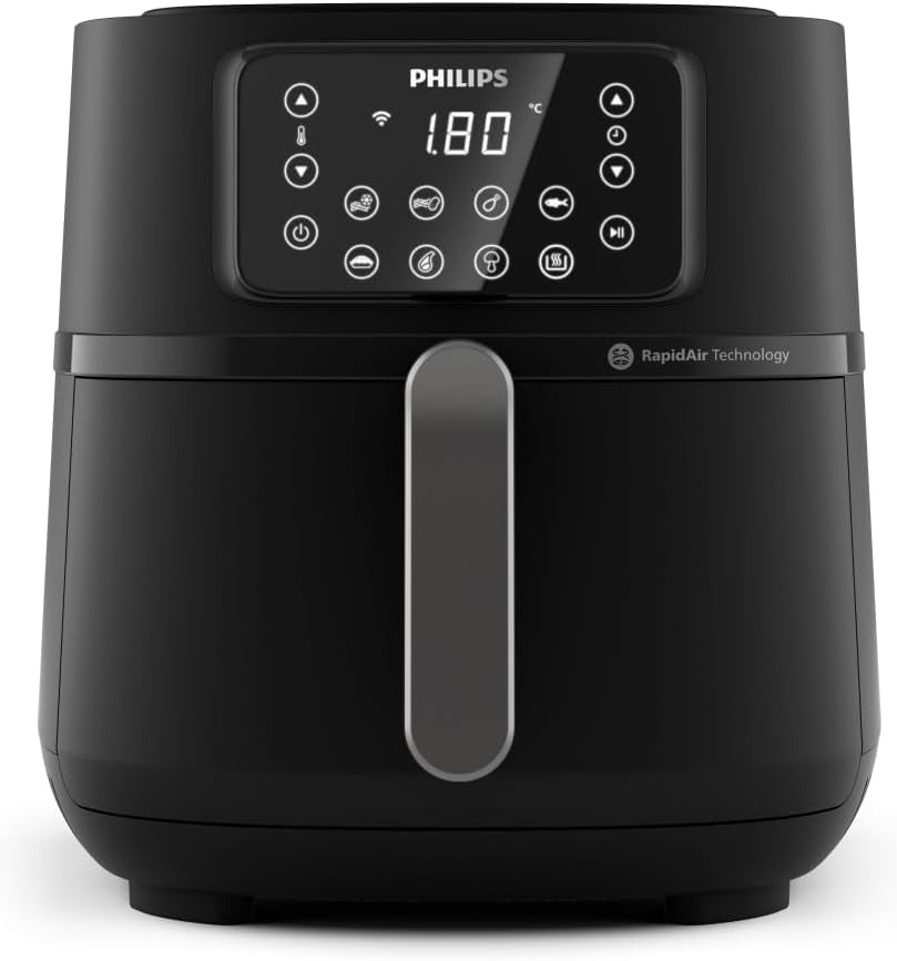 Philips 3000Er Airfryer XL - Rapid Air-teknik, stekning med upp till 90 % mindre fett, kapacitet 1,2 kg, 6,2 liter, pekskärm Vitvaror Naty Shop Schwarz Trådlös anslutning 7,2 L