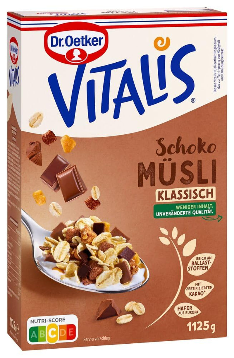 Dr. Oetker Vitalis Chokladmüsli Classic: Frukostmüsli med mjölk och mörk choklad, förpackning om 7 (7 x 600g)