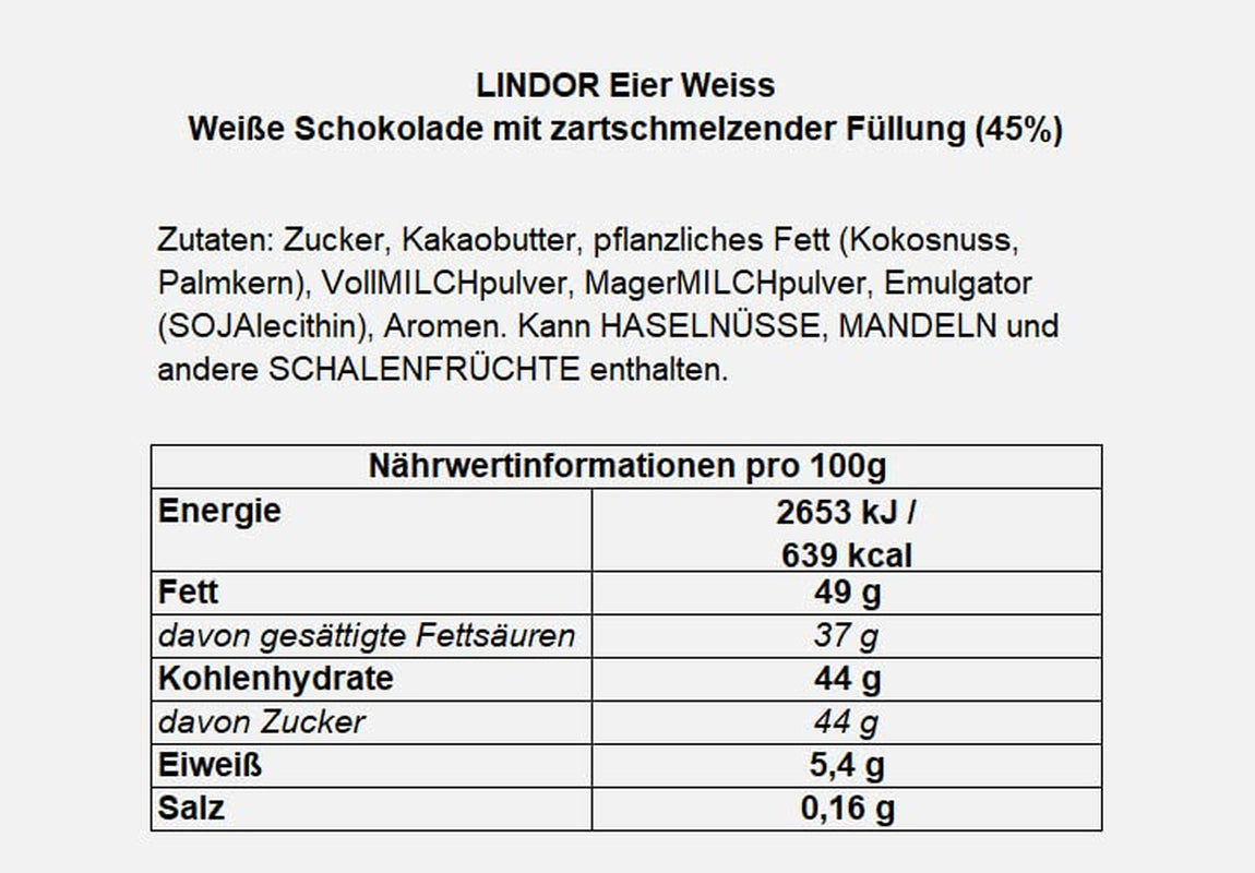 LINDOR ägg med Lindt choklad | 4 lådor à 450 g vardera | LINDOR-ägg med smält-i-munnen mjölkchoklad, vit, mörk och hasselnötsfyllning | Påskchoklad | Gåva av choklad | Påskägg | Choklad ägg