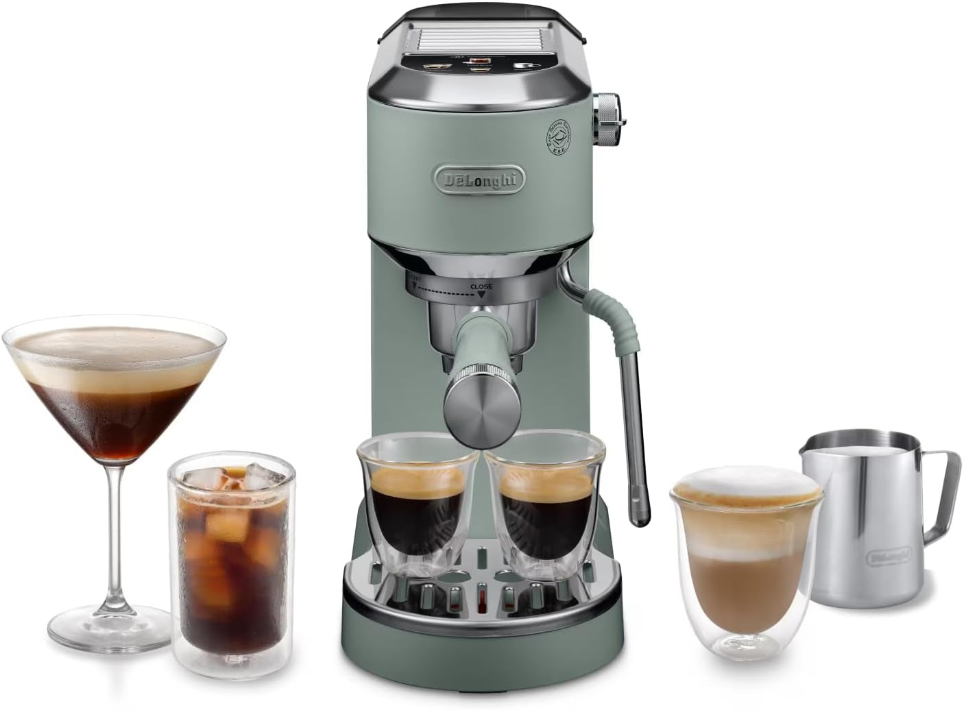 De'Longhi Dedica Style EC 685.B – Espressomaskin med portafilter, espressomaskin med professionell mjölkskummare, endast 15 cm bred, för malet kaffe eller ESE-kapslar, 1 l vattentank, svart
