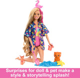 BARBIE Pop Reveal Rise & Surprise Present Set - 15+ överraskningar inklusive 1 Barbie-docka, strandtillbehör för lekfullt och fruktigt skoj för barn från 3 år och uppåt, HRK57