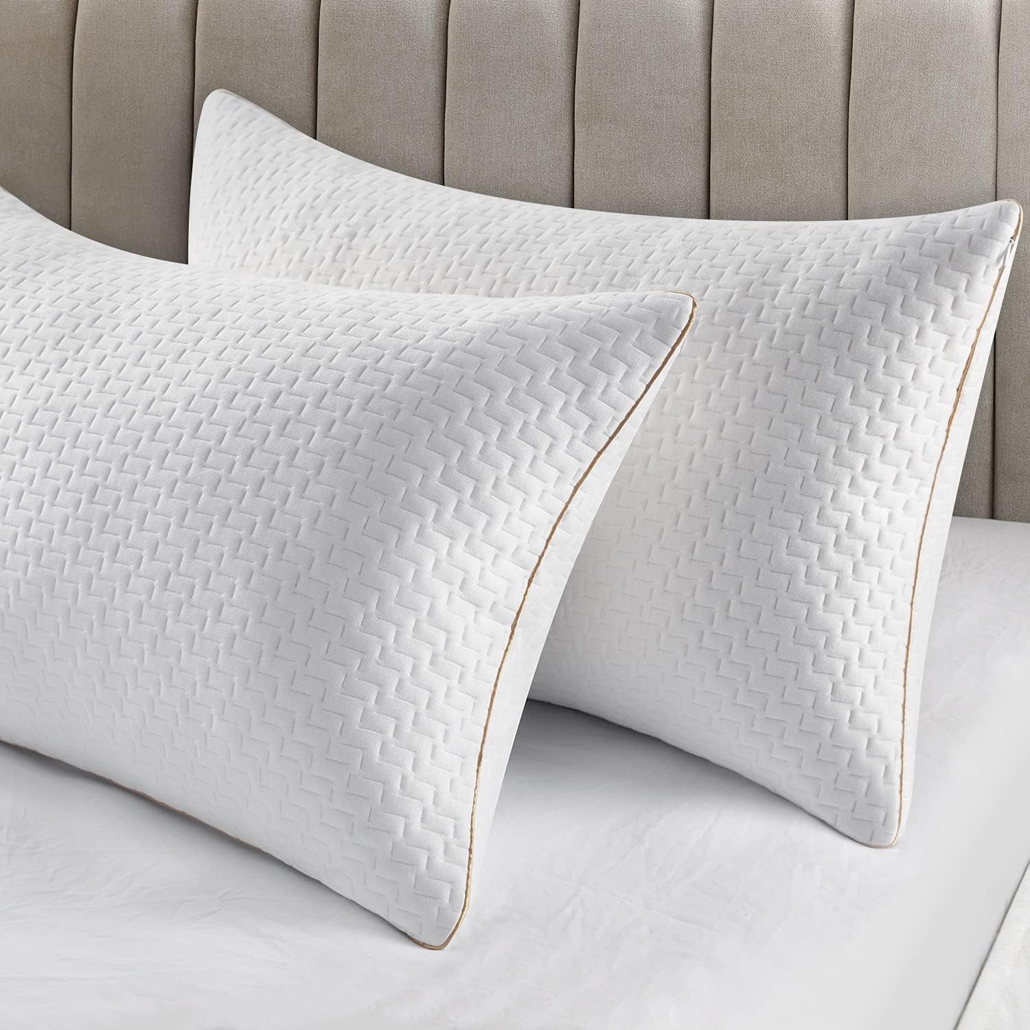 Bedstory kudde, sovkudde, 2 delar, allergivänlig, antidammkudde, dun, alternativ kvalitet, sängkudde för rygg, mage och sidosliprar, standardstorlek, tvättbar, 42 x 70 cm Naty Shop standardkuddar Standardtitel
