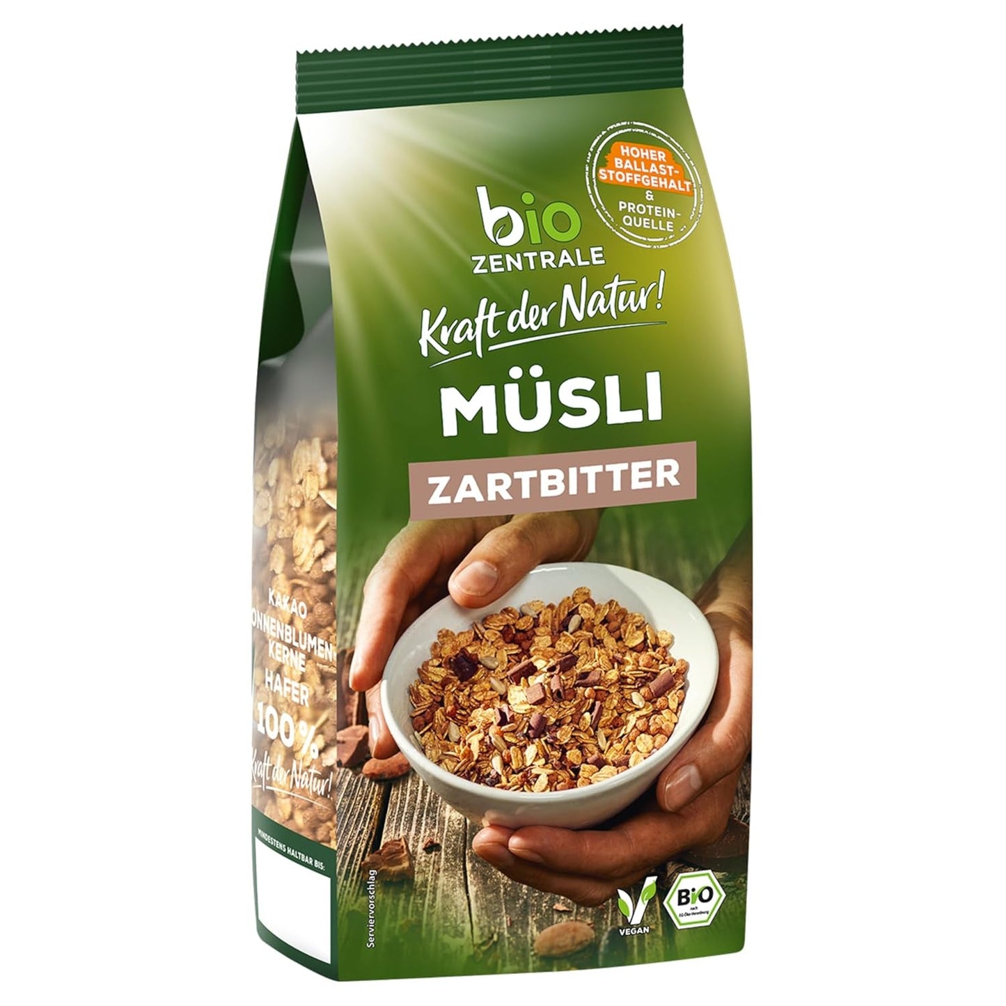 Biocentral müsli med mörk choklad | 500g Ekologisk Vegan | Perfekt för frukost och din kopp takeaway-müsli | Alternativ till müslibars