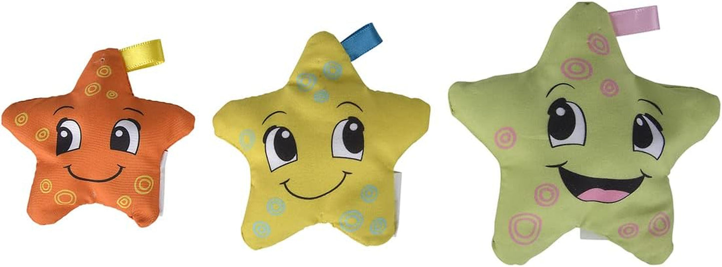 Simba 104010071 - ABC mjuk sjöstjärna, barnleksak, textilstjärnor fyllda med polystyren, 3 stycken, från 6 månader Toys Bebe Naty Shop