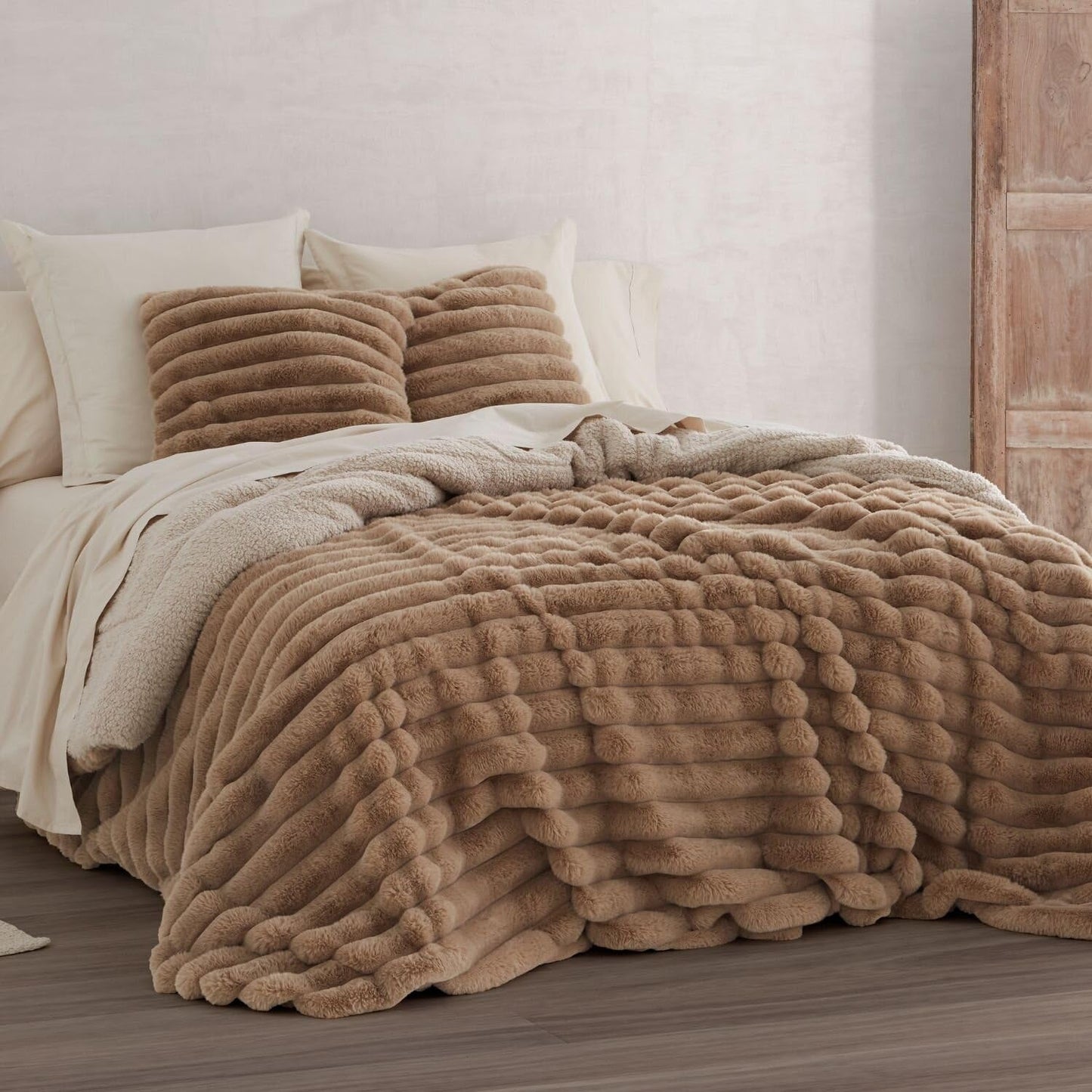 Kräm Faux Lammskinn Vintertäcke Ancho 135 Cm Täcken och täcken Naty Shop Camel Ancho 150 A 160 Cm