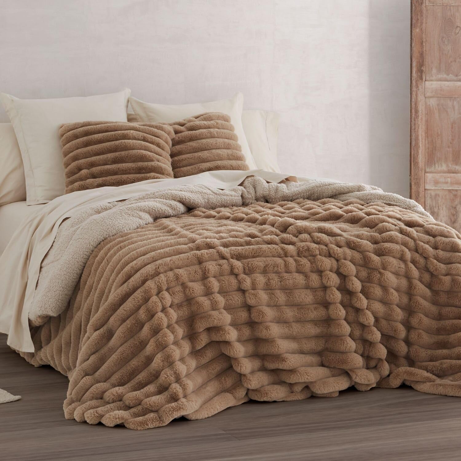 Kräm Faux Lammskinn Vintertäcke Ancho 135 Cm Täcken och täcken Naty Shop Camel Ancho 150 A 160 Cm