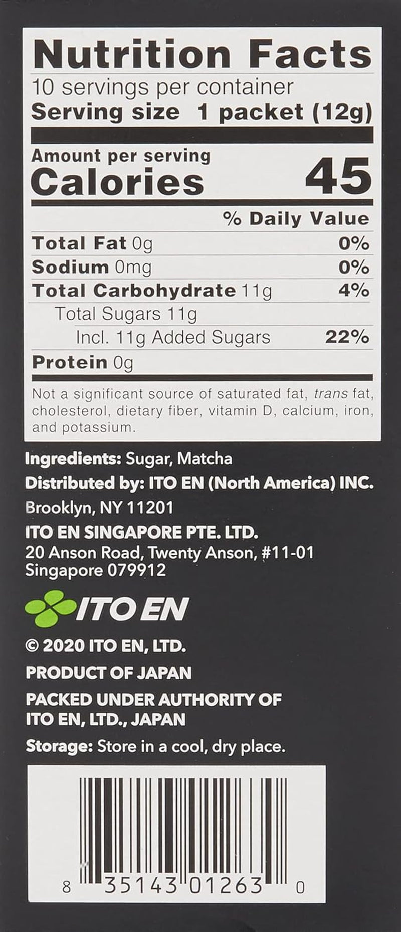ITO SV Instant Matcha Powder – Sötat Matcha-tepulver i 12g påsar (10 stycken per förpackning) – 1 x 120g (2-pack)