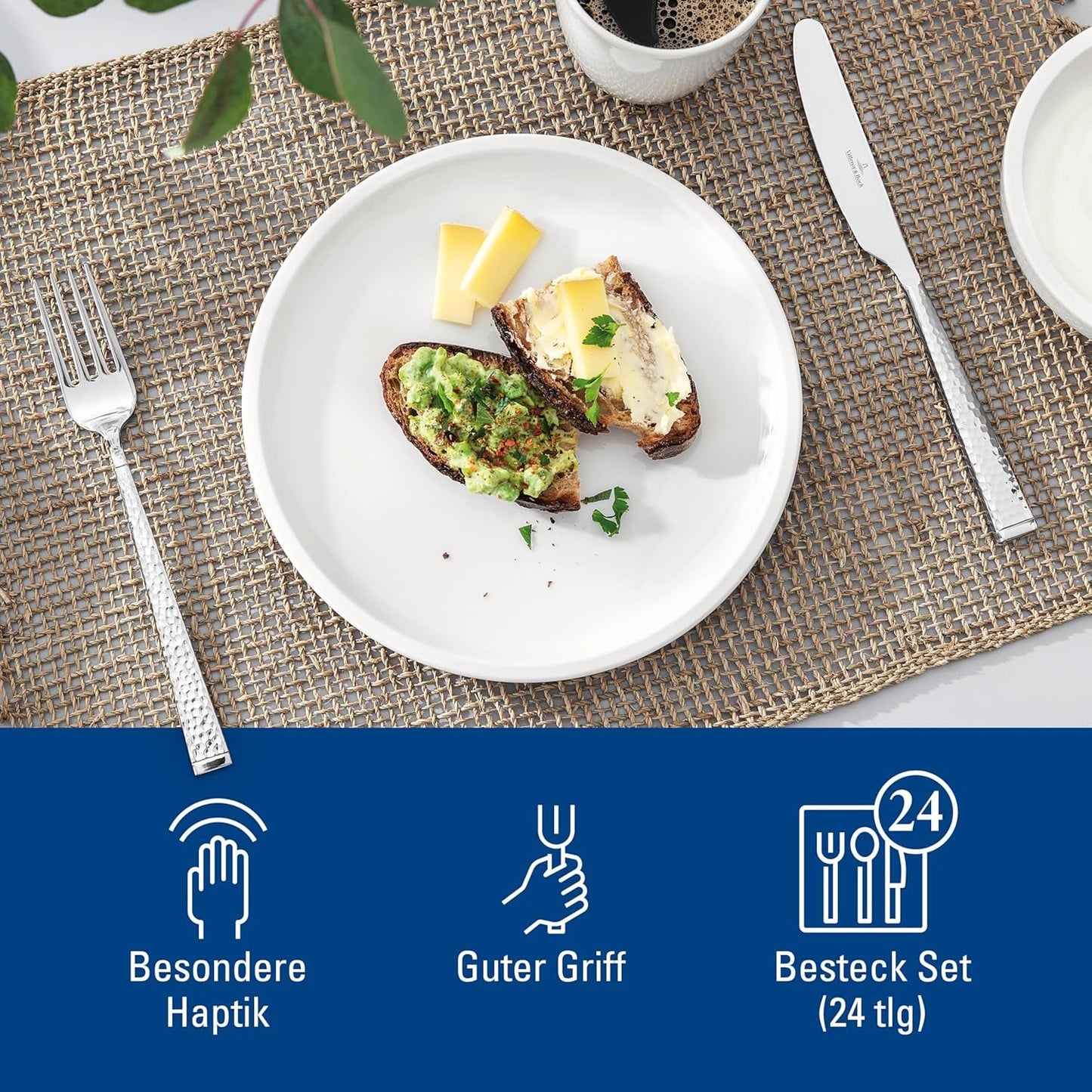 Villeroy & Boch Blacksmith bestickset för upp till 6 personer, 24 delar, rostfritt stål