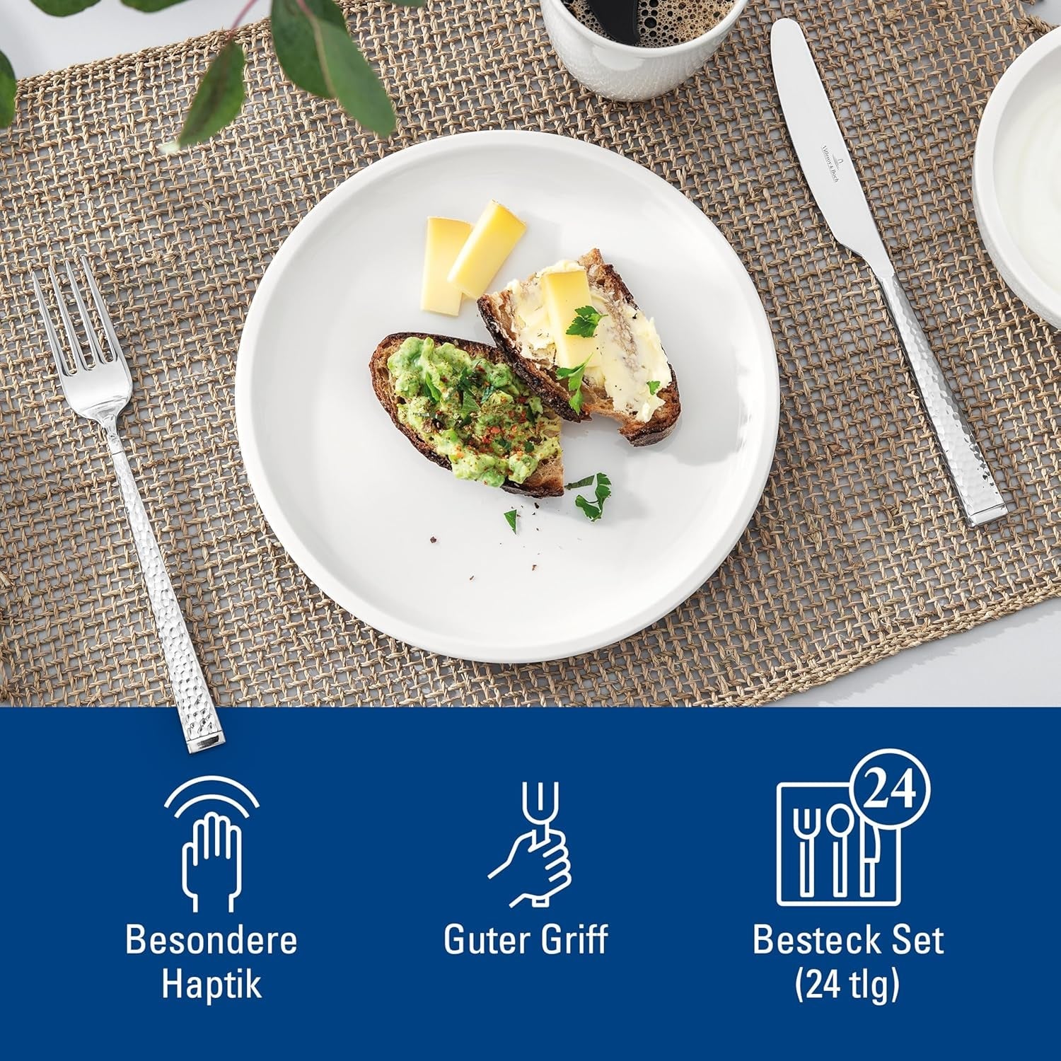 Villeroy & Boch Blacksmith bestickset för upp till 6 personer, 24 delar, rostfritt stål