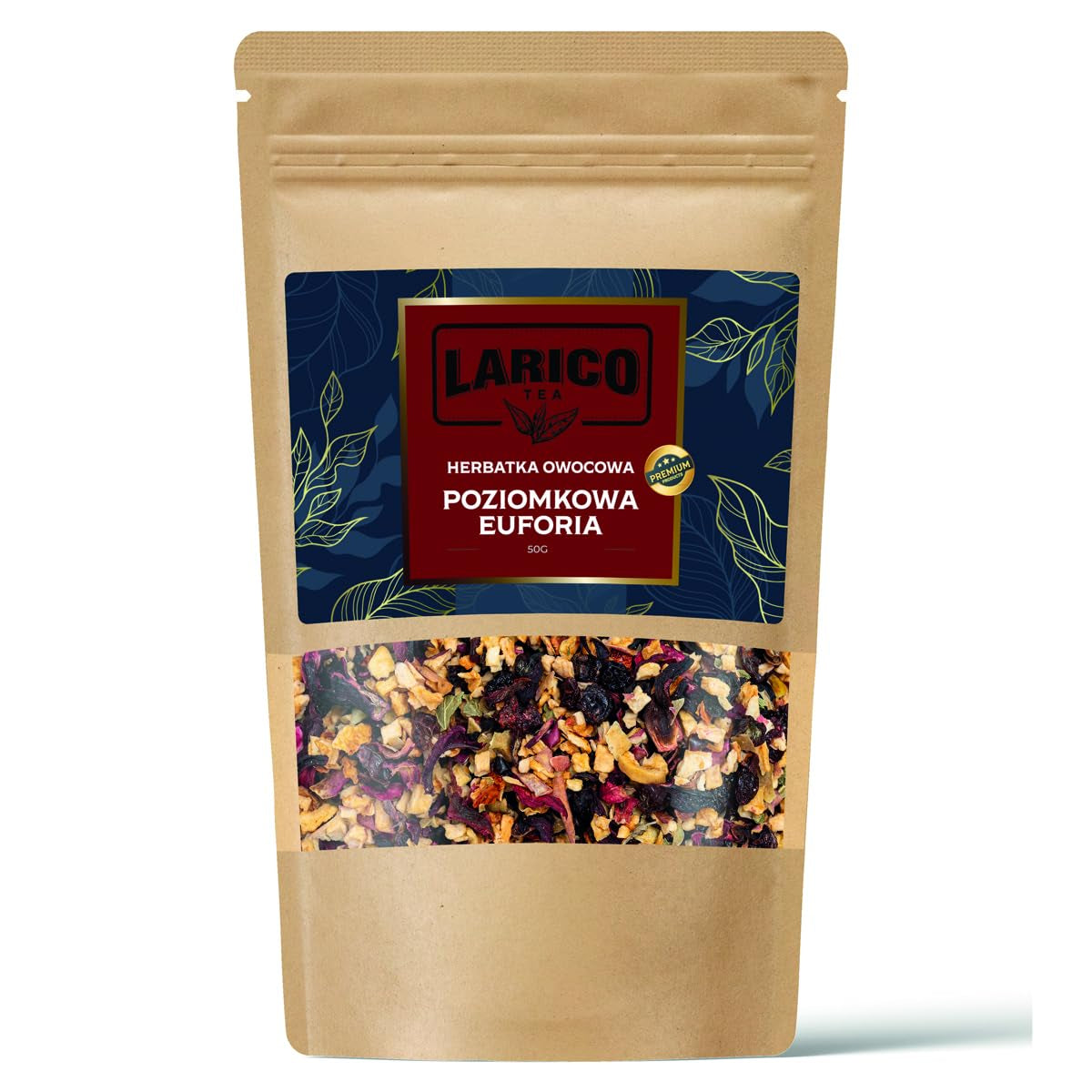 Larico Tea Naturligt fruktte Früchtchen Mix Vilda jordgubbar Euphorie 50 g/Löst te av högsta kvalitet/Naturligt löst te