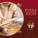 Trefl Premium plus Quality - Puzzle Tea Time: Houses Stoney Lane - 1000 bitar, Serie av nostalgiska målade bilder, Perfekt matchning av bitar, För vuxna och barn från 12 år Puzzle Naty Shop