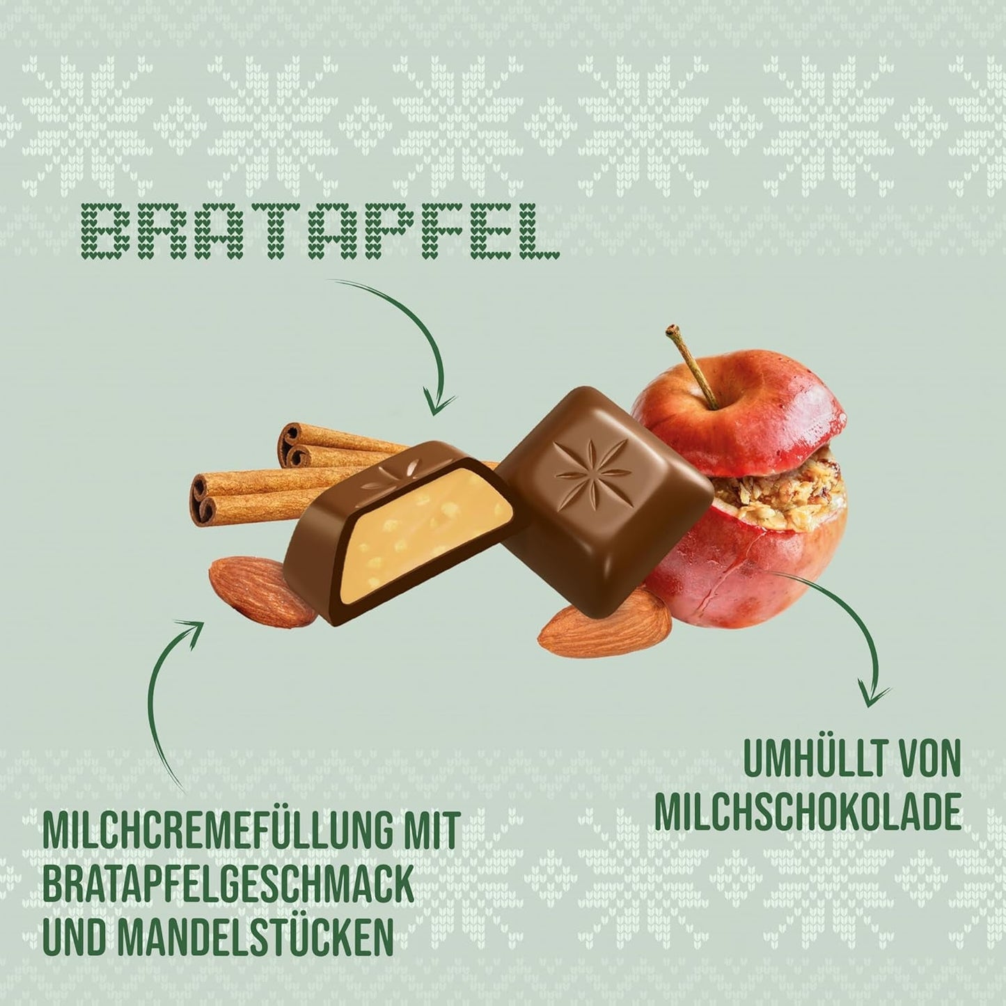 Schogetten Vinterutgåva med mogna äpplen I Chokladkaka 100g I med mjölkchoklad och i bekväma enskilda bitar