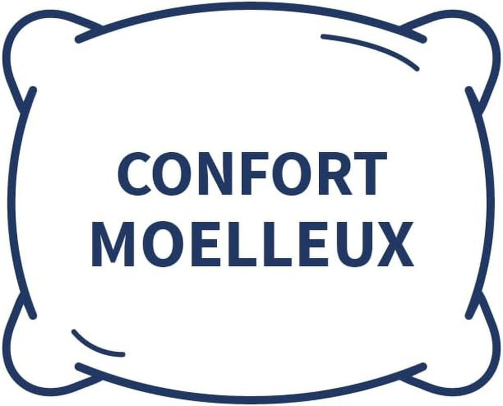 Bleu Câlin Set med 2 rektangulära anti-kvalster, antibakteriella kuddar, fluffig komfort, T 60X60 Cm, 100% bomull, perfekt hygiensortiment Naty Shop standardkuddar