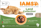 IAMS Delights Land Collection Våtfoder för katter - Multipack med köttsorter (lamm, nötkött, kyckling och kalkon) i sås, våtfoder för katter från 1 år, 12 x 85g