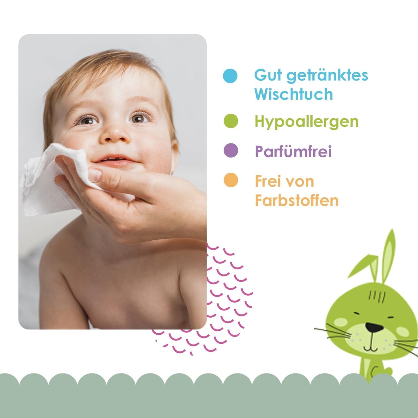 Cleanic Baby Eco Pure Water Wet Wipes – (1 x 50 st.) Våtservetter för barn och spädbarn – parfymfri, sköljbar, känslig hud – 50 st.