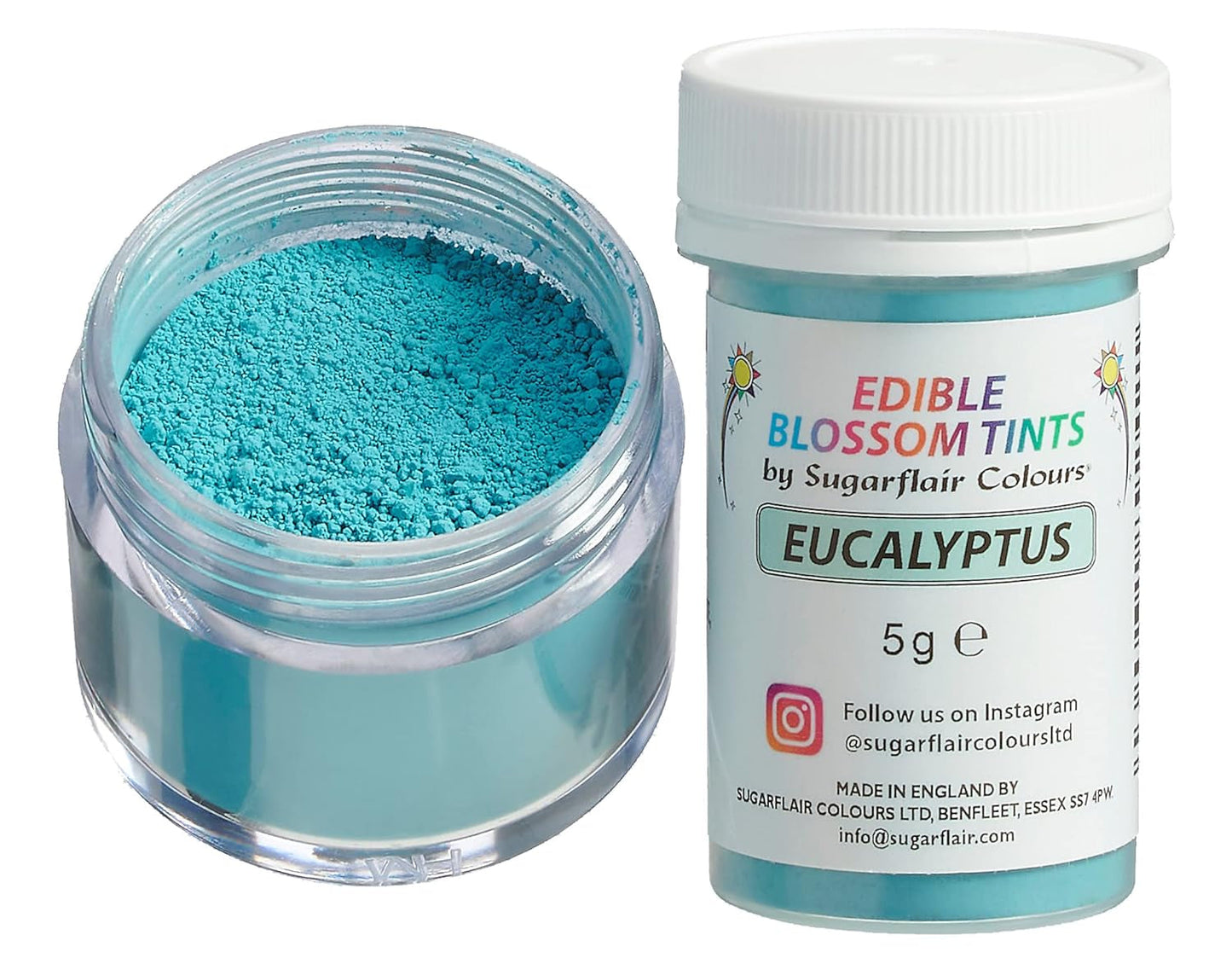 Sugarflair Blossom Tint Dust Eucalyptus matfärgningspulver - matfärgningspulver för tårtdekorering, sockerpasta, fondant, glasyr, choklad, smörkräm, macarons och mer - 5G