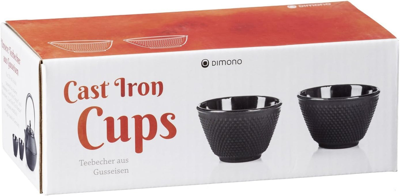 Dimono traditionellt teservis i gjutjärn: tekanna, varmare och 2 tekoppar
