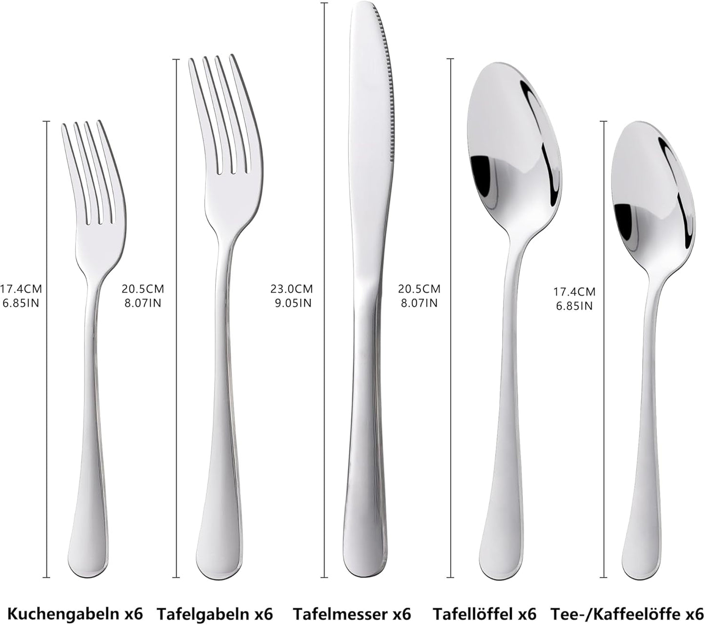Kitchenboss bestickset för 6 personer: Bestickset 20 eller 30 delar Kitchen Naty Shop