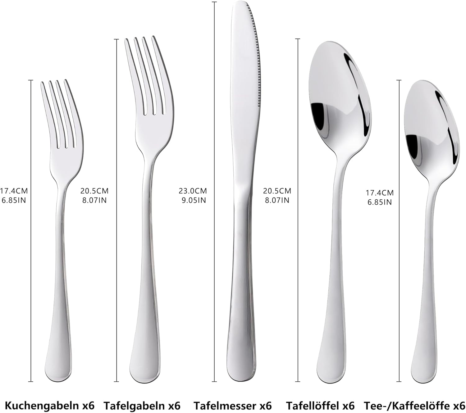 Kitchenboss bestickset för 6 personer: Bestickset 20 eller 30 delar Kitchen Naty Shop