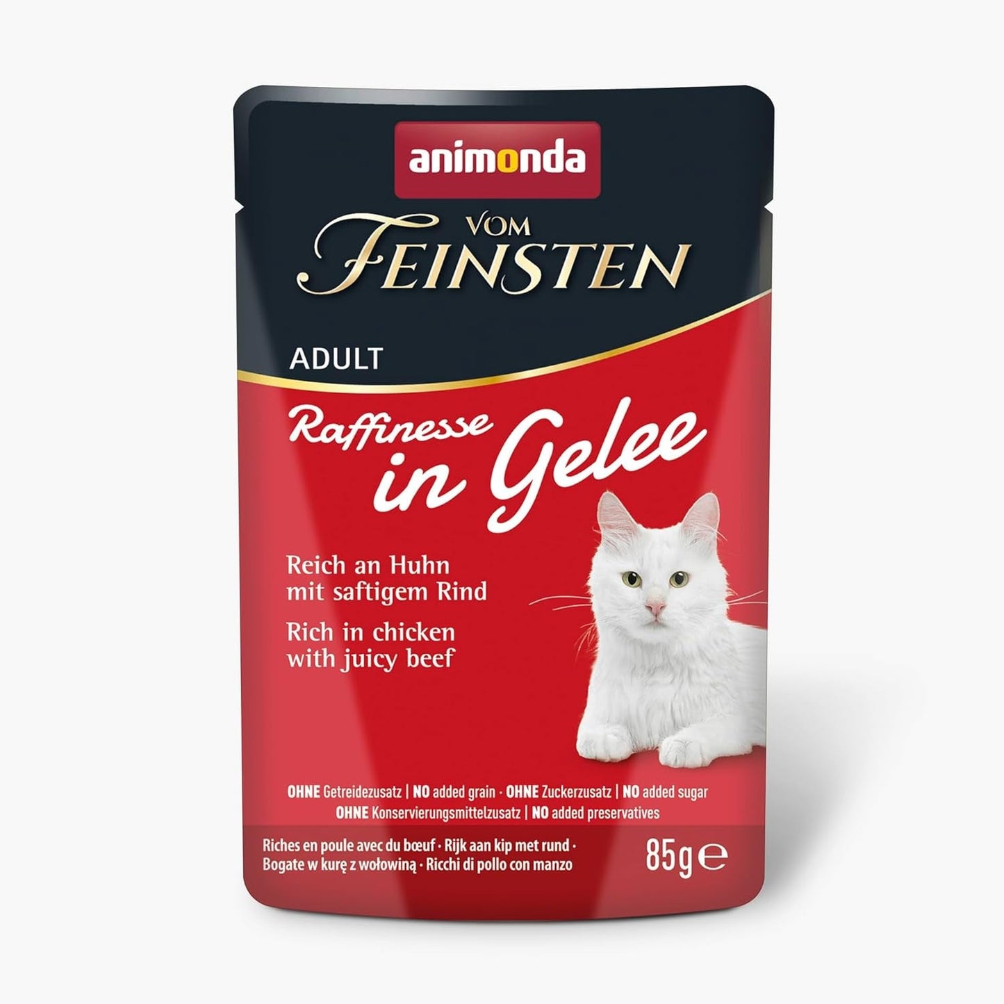 animonda Vom Feinsten Adult Raffinesse Katzenfutter in Gelee, Mixpack vom Land (12 x 85 g), Nassfutter mit Taurin och Vitamin D3, ohne Zusatz von Zucker, Soja och Getreide