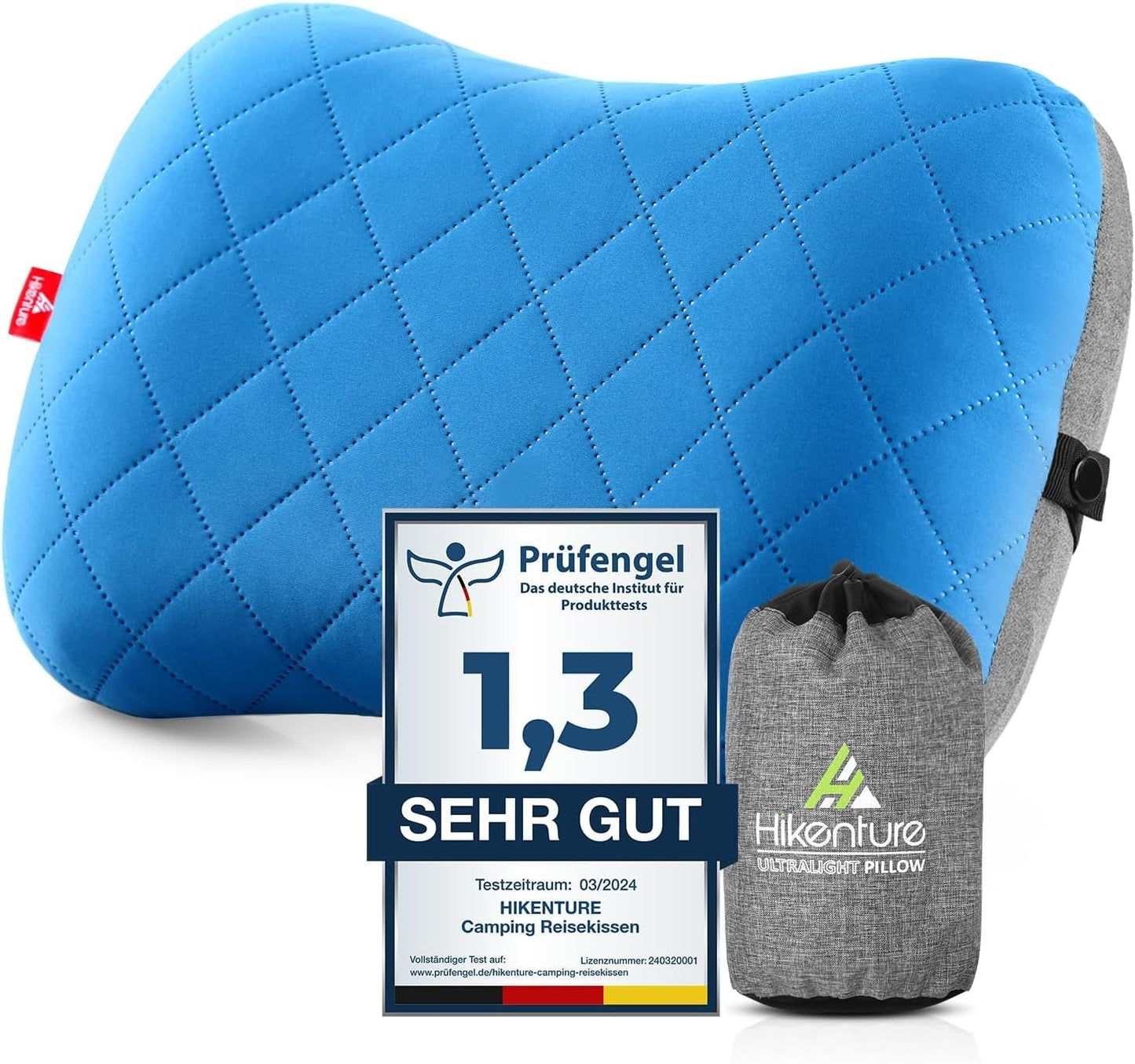 HIKENTURE Inflatable Camping / Travel Pillow with Removable Pillow Cover, Ergonomic Pillow, Comfortable Neck Pillow for Travel / Outdoor, Inflatable Travel Neck Pillow (Green) ... Cervical Orthopedic Pillows Naty Shop Blue