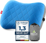 HIKENTURE Inflatable Camping / Travel Pillow with Removable Pillow Cover, Ergonomic Pillow, Comfortable Neck Pillow for Travel / Outdoor, Inflatable Travel Neck Pillow (Green) ... Cervical Orthopedic Pillows Naty Shop Blue