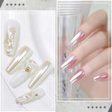 2 Schachteln Weiße Perle Chrom Nagelpuder - Transparent Aurora Ice Shimmer Chrome Pigment Pulver Für Nägel, Glaserad Donut Glitzerpuder Nails Spiegeleffekt-Glitter Nagelkunst-Pulver Für Diy-Salon