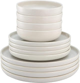 CreaTable, 33065, Uno-serien gul-vit 12-delad servisset, porslinstallrikar, diskmaskin och mikrovågssäker, tillverkad i Portugal