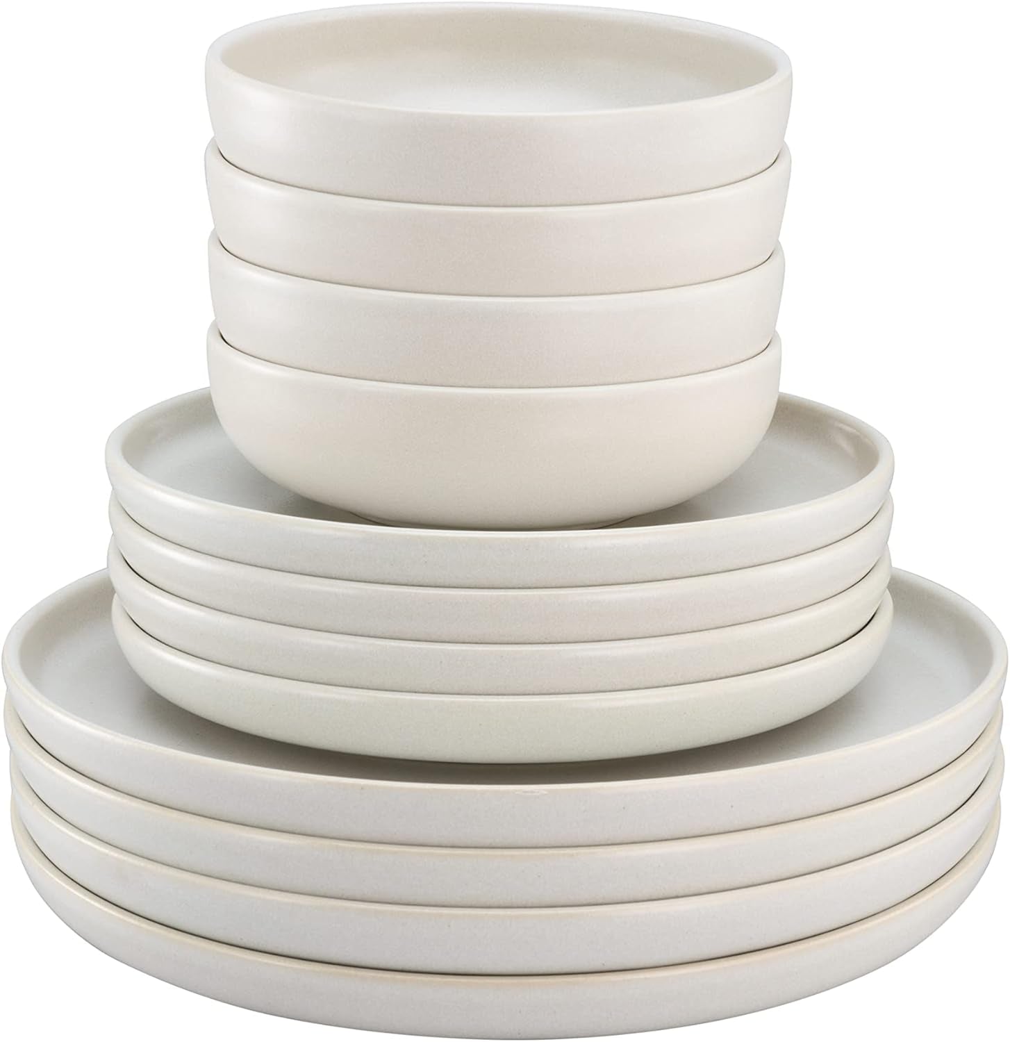 CreaTable, 33065, Uno-serien gul-vit 12-delad servisset, porslinstallrikar, diskmaskin och mikrovågssäker, tillverkad i Portugal