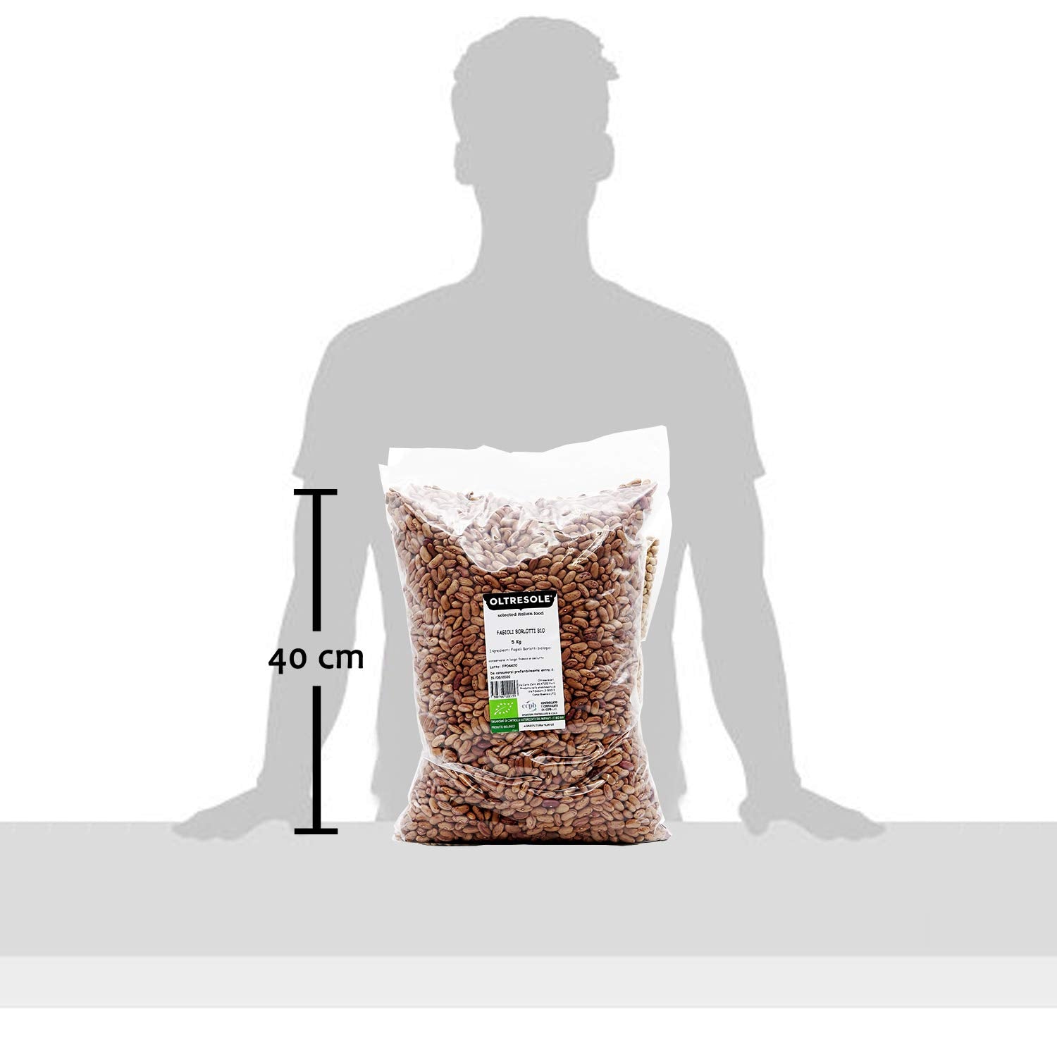 , Ekologiska borlottibönor 5 kg, ekologiska torkade baljväxter från kontrollerad odling, Cereals Naty Shop