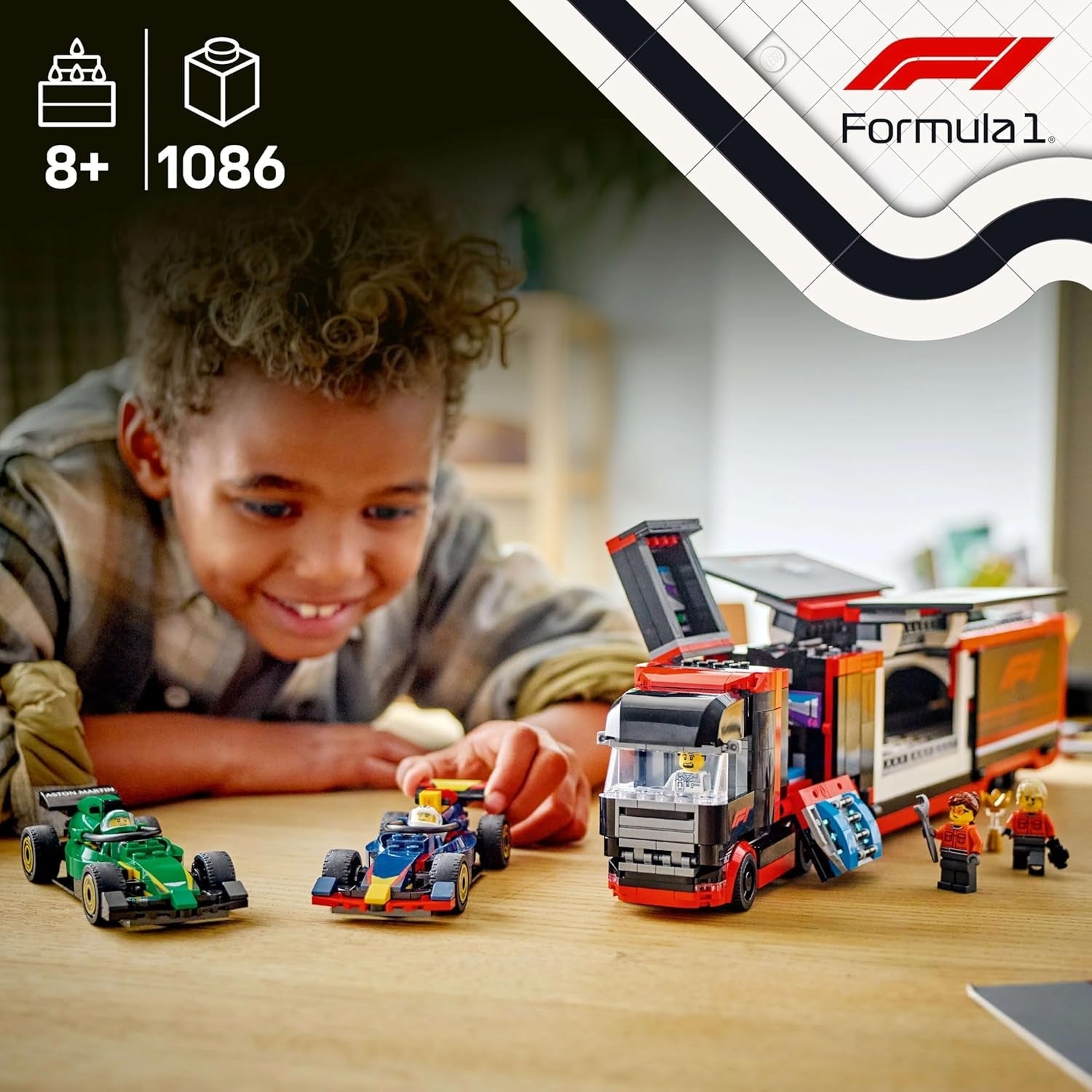 LEGO City F1 Transporter med RB20 & AMR24 F1 Racing Cars - Leksaksbilstransporter för Red Bull & Aston Martin Formel 1 Team - Inkl. 5 minifigurer - present till pojkar och flickor i åldrarna 8+ 60445 Byggset Besuche den LEGO-Store