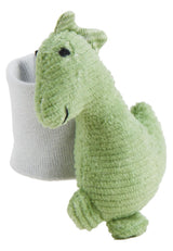 Sterntaler Dino Rexi Arm Rattle - Mjuk mjuk sladd Baby Rattle - Baby Hand Rattle med elastisk rem - Babyleksak för lek, kram och skallra, Stone Green Baby Toys Naty Shop