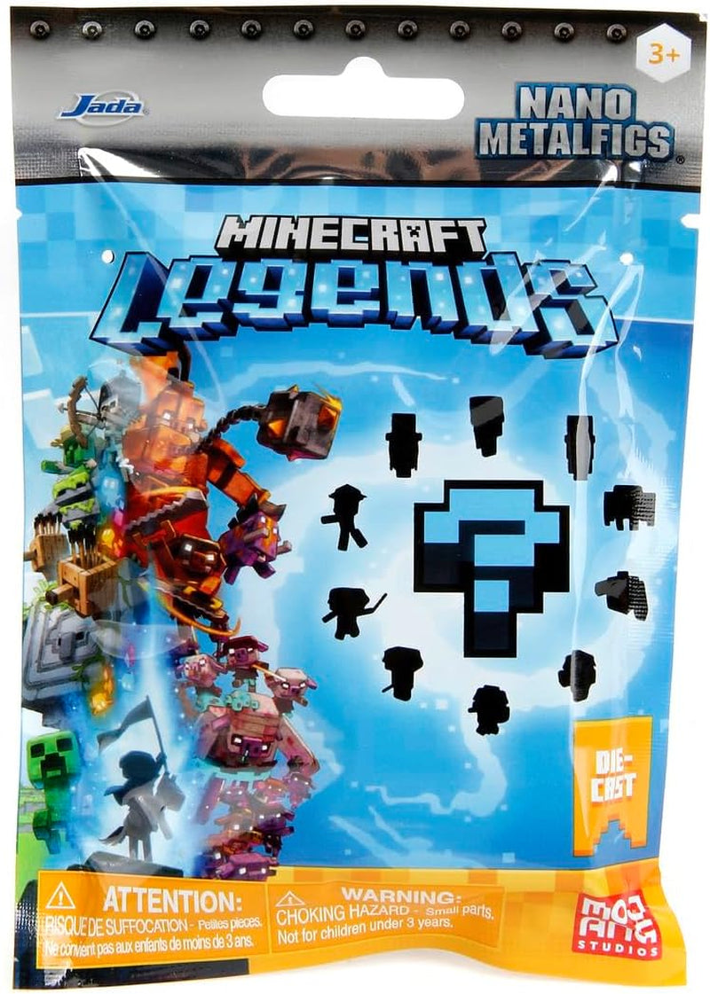 Jada Toys - Minecraft Blind Pack Nanofigs, Wave 2, Minecraft Legends Nano Metal Samlarfigur, Olika modeller, 4 Cm, Ålder 3+, Svarta Actionfigurer Naty Shop