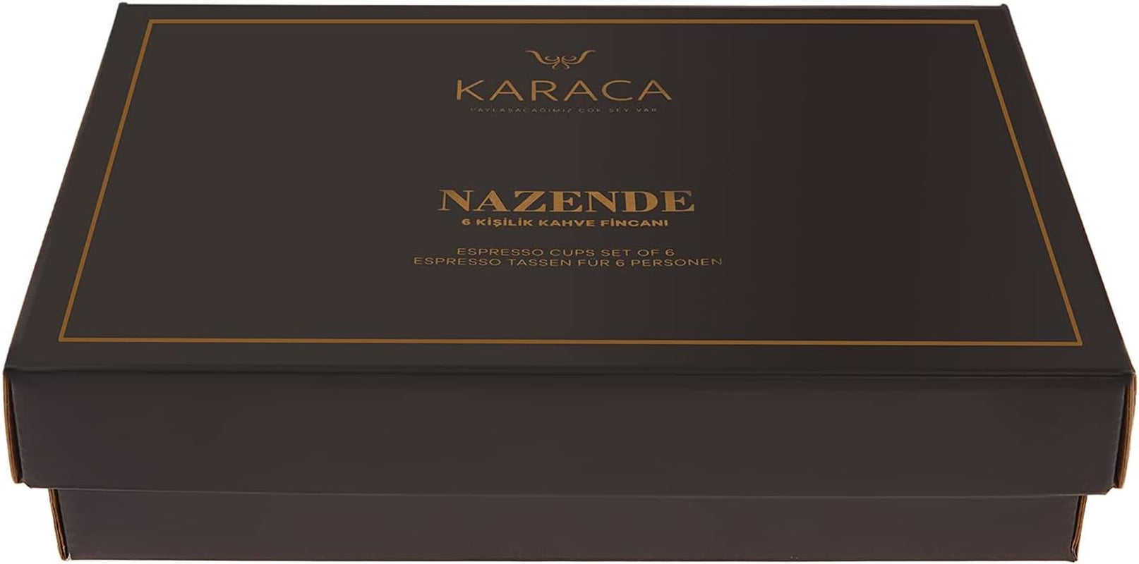 KARACA Nazende Espressokoppset i porslin - 80 ml turkiska kaffekoppar med fat, 12 delar modern kaffeservering med 6 kaffekoppar och 6 fat, mockakoppar - vit