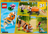 LEGO 31129 Creator Majestic Tiger, Panda eller Fish 3-i-1 djurfigursset leksak för barn Pojkar och flickor Byggset för djurbyggande leksak Besuche den LEGO-Store