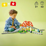 LEGO DUPLO Town Järnvägsbro och spår - Expansionsset, present till barn från 2 år, bygg- och återuppbyggnadsset, förskola utvecklingsset, pedagogisk leksak 10426 Byggset Besuche den LEGO-Store
