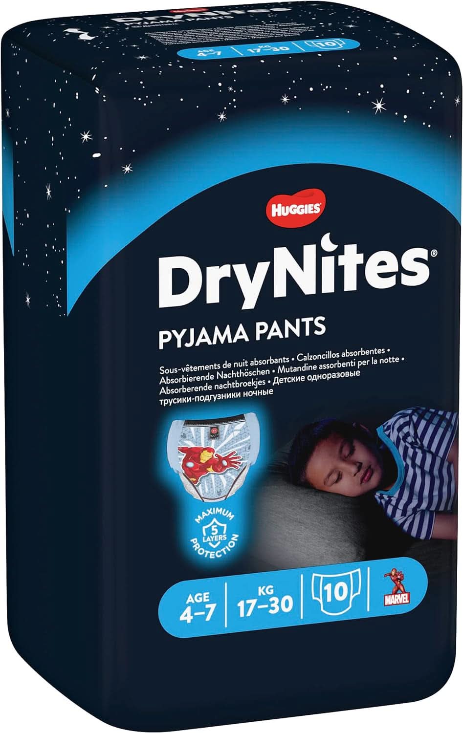 HUGGIES Drynites nattblöjor, för pojkar 4-7 år (17-30 kg), 30 st Naty Shop
