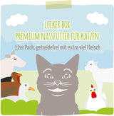 MjAMjAM - Premium våt kattmat - Läcker låda 12-pack (12 x 200 g) Spannmålsfri med extra kött