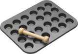 Masterclass Mini Tart Pan 24 Hål 1mm Tjockt Slitstarkt Kolstål 35x27cm Grå Naty Shop