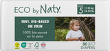 Eco-blöjor Eco från Naty Baby Eco-blöjor - ekologiska förstklassiga blöjor, miljövänliga, gjorda av växtbaserade material, idealiska för känslig babyhud (storlek 5 - 80 st)