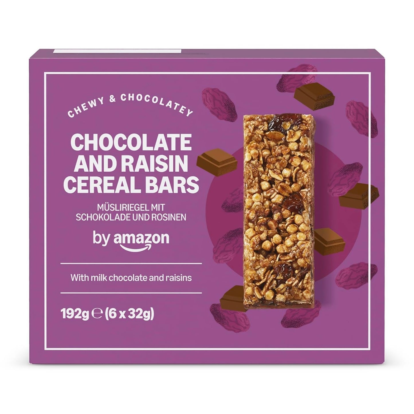 Müslibar med choklad och russin från Amazon, 192g