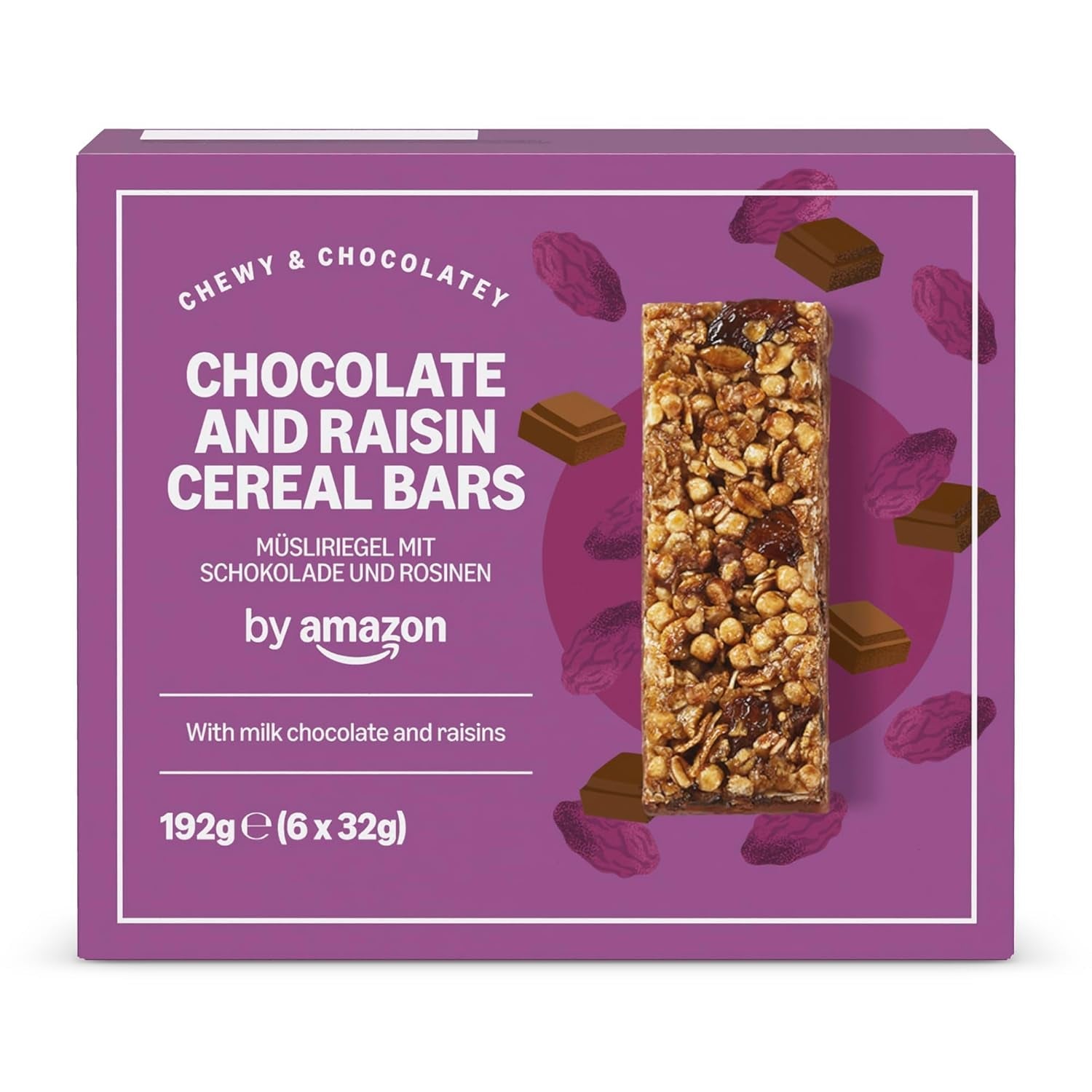 Müslibar med choklad och russin från Amazon, 192g