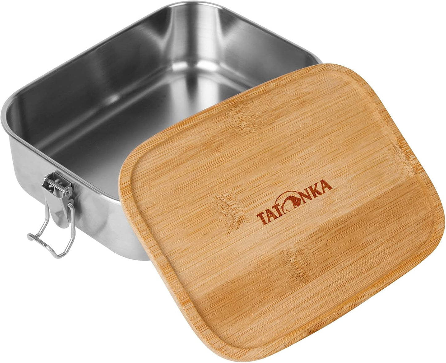 Tatonka Stainless Steel Lunch Box I Bamboo Lunch Box (800ml / 1000ml) - Brödlåda med bambulock och svänglock - okrossbar, giftfri, diskmaskinsäker, plastfri och BPA-fri Matförvaringslådor Naty Shop 1000 Ml