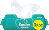 Pampers Fresh Clean Baby Wipes 81688041, 3x52 delar, (babyservetter, plastpåse, flicka/pojke, turkos, vit, Tyskland, 896,7 g)